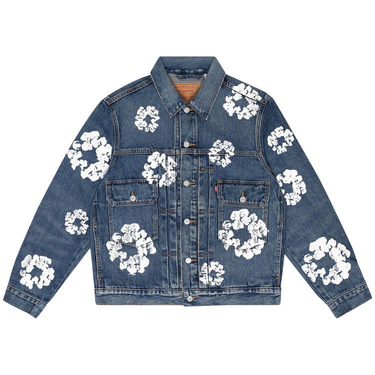 Denim Tears Type II All Over Wreath Jacket Dark Wash
