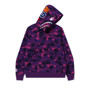 BAPE Color Camo Shark Pullover Hoodie Purple