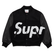 Supreme Big Logo Chenille Varsity Jacket Black