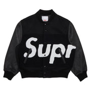 Supreme Big Logo Chenille Varsity Jacket Black