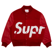 Supreme Big Logo Chenille Varsity Jacket Red