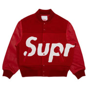 Supreme Big Logo Chenille Varsity Jacket Red