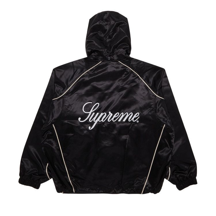 Supreme Satin Hooded Track Jacket Black