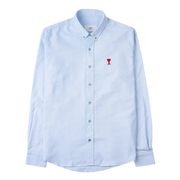 Ami ADC Red Heart Oxford Shirt Sky Blue