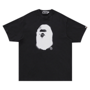 BAPE Spray Ape Head Garment Dyed Relaxed Fit T-Shirt Black