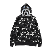 BAPE City Camo Shark Full Zip Hoodie Black