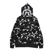 BAPE City Camo Shark Full Zip Hoodie Black