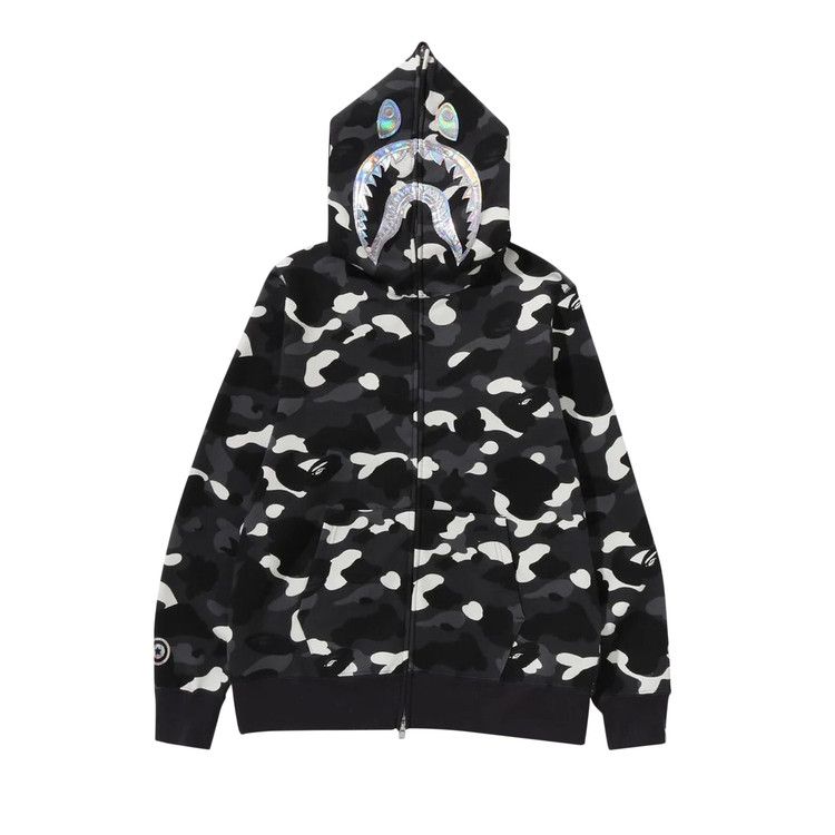 BAPE City Camo Shark Full Zip Hoodie Black