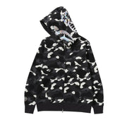 BAPE City Camo Shark Full Zip Hoodie Black