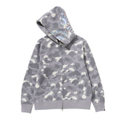 BAPE City Camo Shark Full Zip Hoodie Grey
