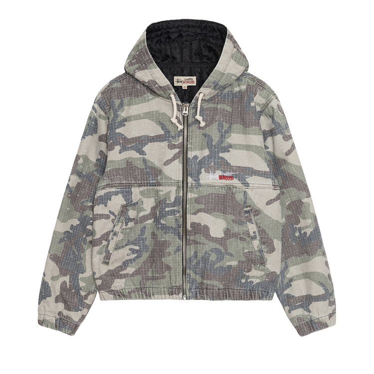 Stussy Needlepunch Work Jacket Woodland Camo