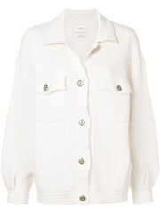 contrast-stitching denim-effect jacket
