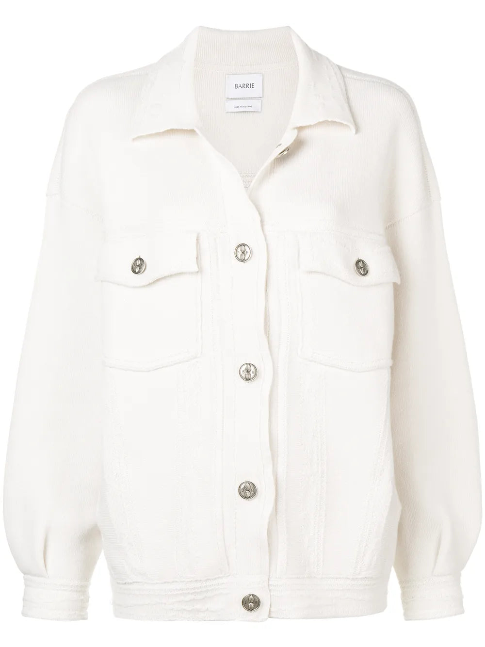contrast-stitching denim-effect jacket
