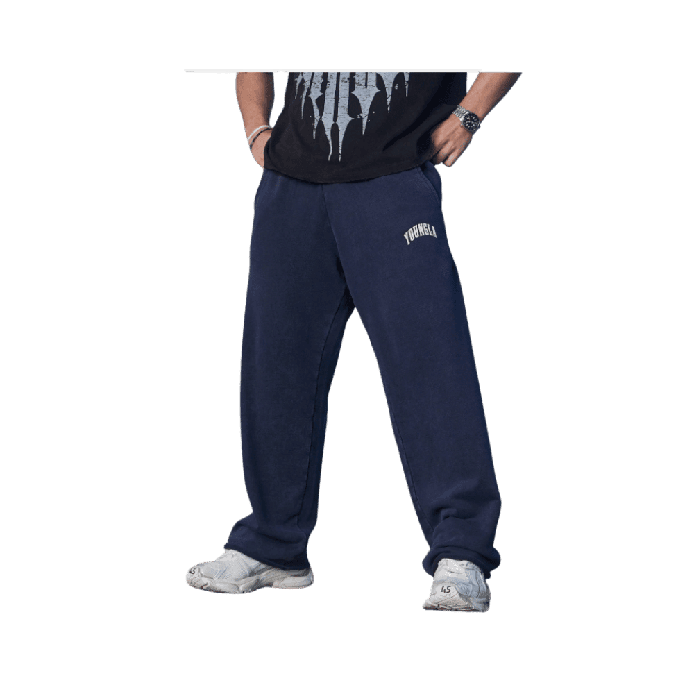 Young LA New Wave Baggy Sweats Navy Purple Wash