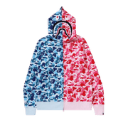 BAPE ABC Camo Crazy Shark Full Zip Hoodie Black/Pink