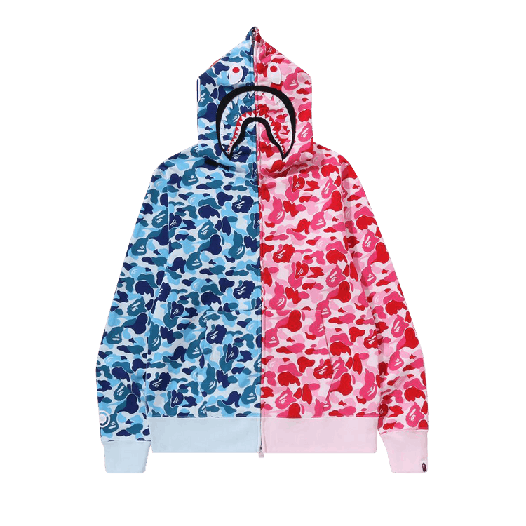 BAPE ABC Camo Crazy Shark Full Zip Hoodie Black/Pink