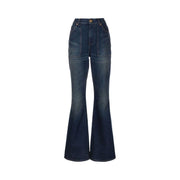 Balmain Vintage Flared Denim Jeans Blue