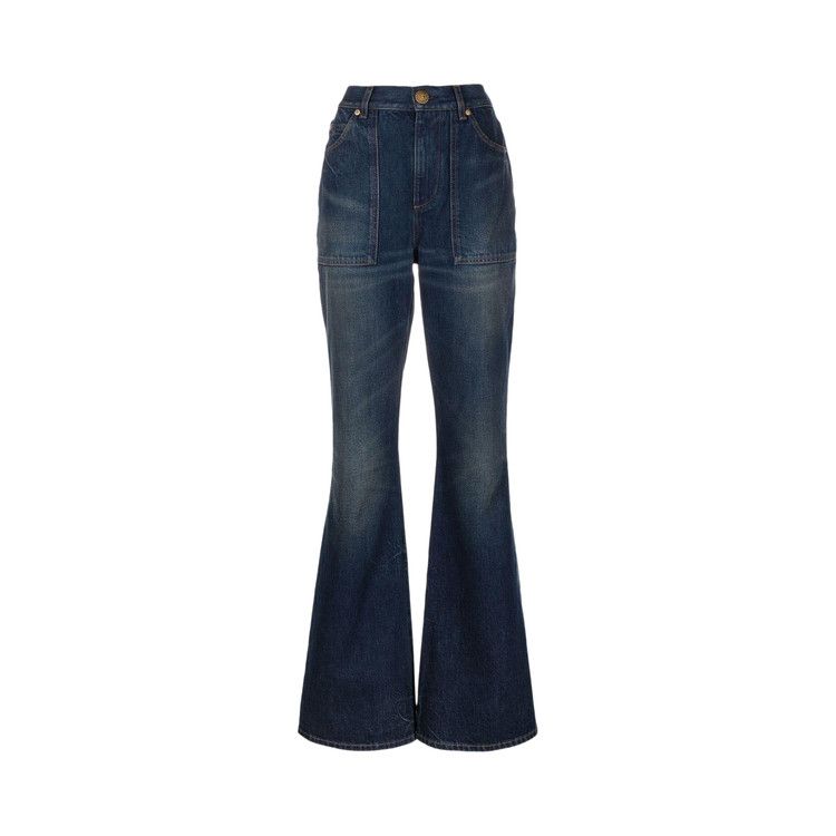 Balmain Vintage Flared Denim Jeans Blue