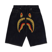 BAPE Shark Denim Shorts Indigo