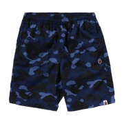 BAPE Color Camo Ape Head One Point Beach Shorts Navy