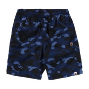BAPE Color Camo Ape Head One Point Beach Shorts Navy