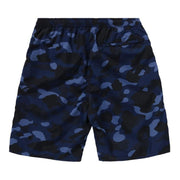 BAPE Color Camo Ape Head One Point Beach Shorts Navy