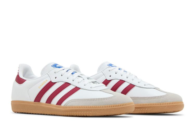 Adidas Samba OG J White Collegiate Burgundy Gum