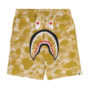BAPE Color Camo Shark Sweat Shorts Yellow