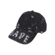 BAPE Denim Distressed Logo Cap Black