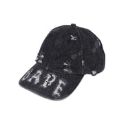 BAPE Denim Distressed Logo Cap Black