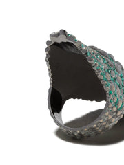 9kt gold diamon Green Lady Caiman ring