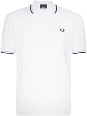striped trim polo shirt