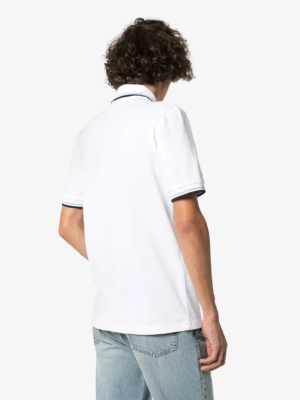 striped trim polo shirt