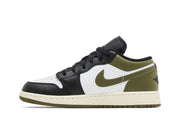 Air Jordan 1 Low GS Black Toe Medium Olive