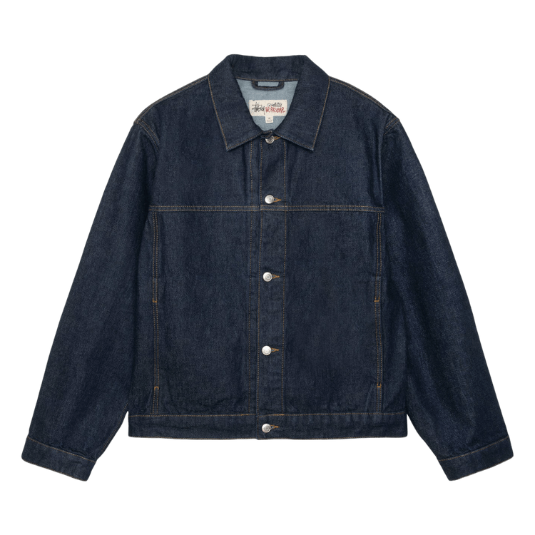 Stussy Trucker Denim Jacket Rinsed Indigo
