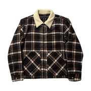 Chrome Hearts Shearling Collar Plaid Jacket Multicolor