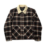 Chrome Hearts Shearling Collar Plaid Jacket Multicolor