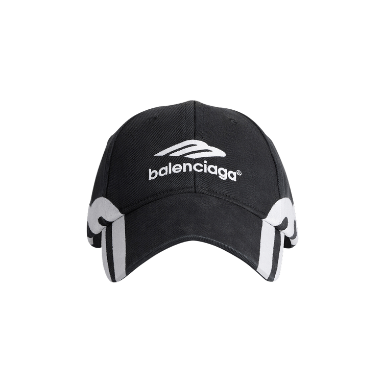 Balenciaga 3B Logo Cap Faded Black/White