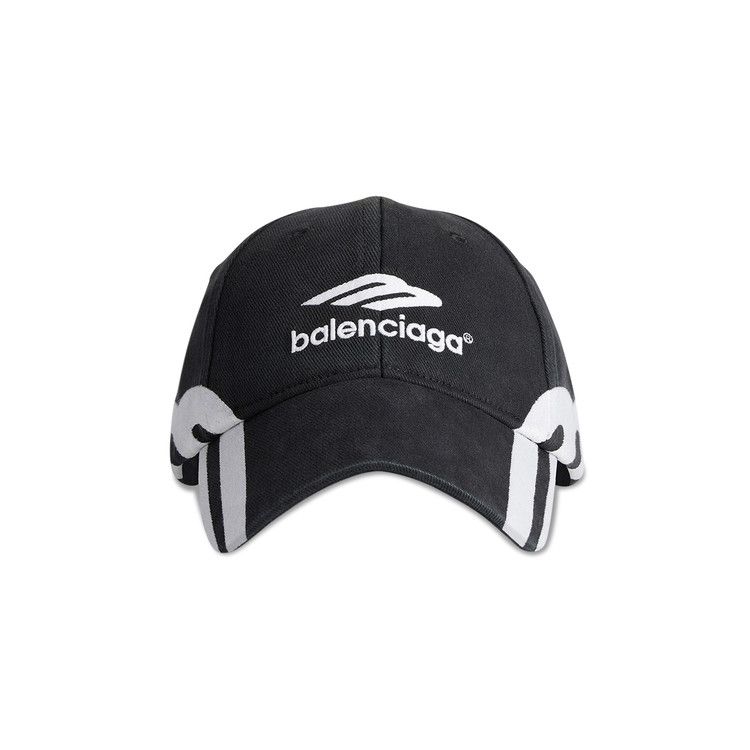 Balenciaga 3B Logo Cap Faded Black/White