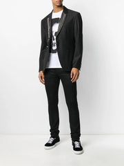 stud embellished tuxedo blazer