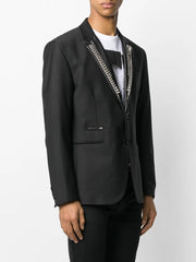 stud embellished tuxedo blazer
