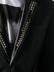 stud embellished tuxedo blazer