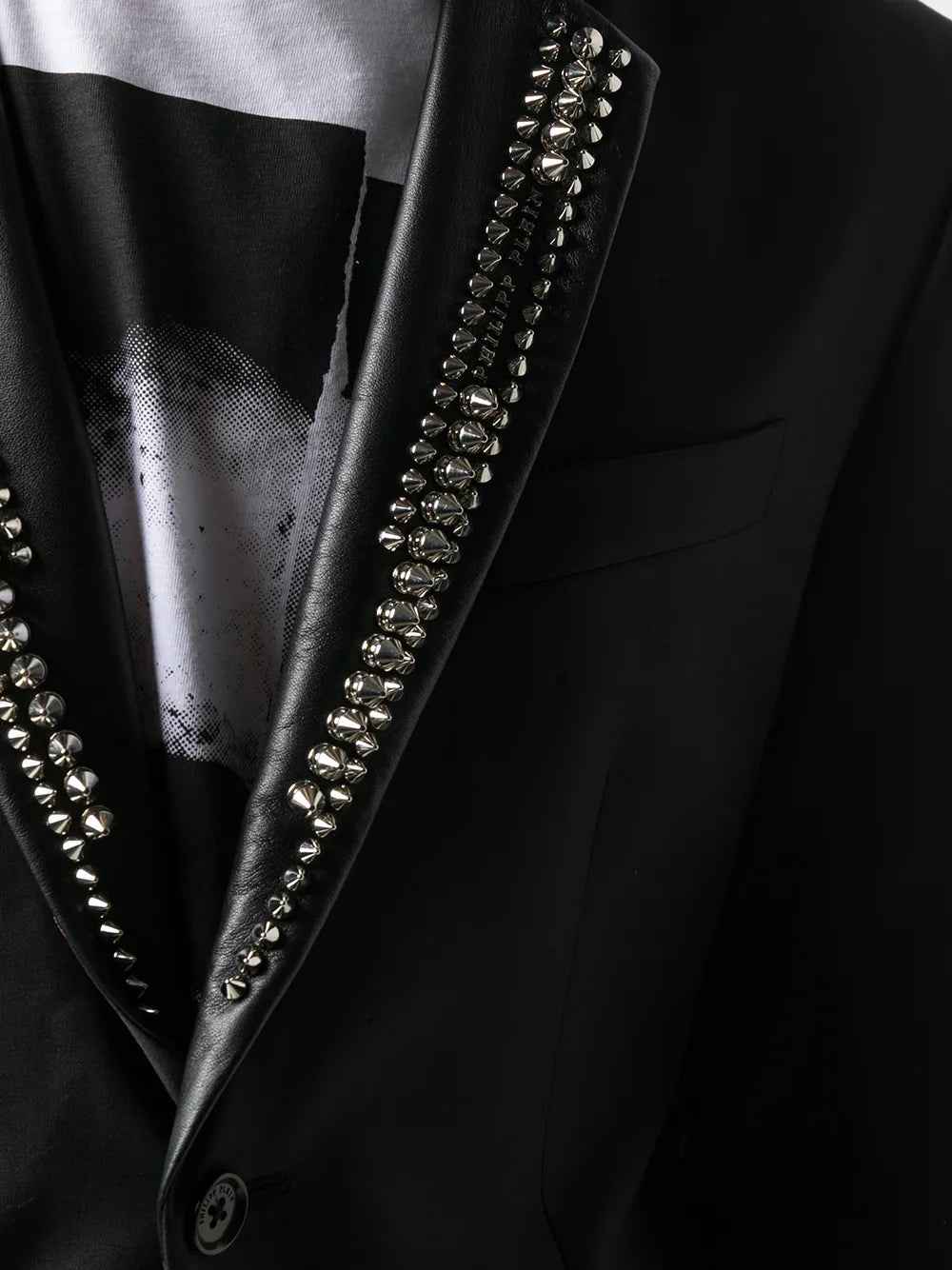 stud embellished tuxedo blazer