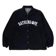 BAPE Bathing Ape Relaxed Fit Denim Coach Jacket Indigo