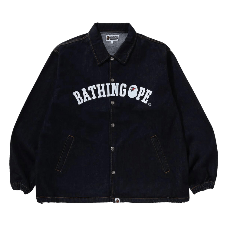 BAPE Bathing Ape Relaxed Fit Denim Coach Jacket Indigo