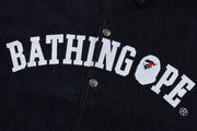 BAPE Bathing Ape Relaxed Fit Denim Coach Jacket Indigo