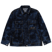 BAPE Floral Camo Jacquard 13Oz Denim Work Jacket Navy