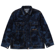 BAPE Floral Camo Jacquard 13Oz Denim Work Jacket Navy