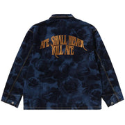 BAPE Floral Camo Jacquard 13Oz Denim Work Jacket Navy