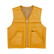 Supreme Reversible Faux Shearling Work Vest Yellow